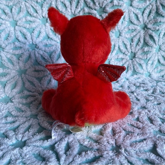 Aurora Dragon flame red Small Sparkle Tales 7" - Enchanting Stuffed Animal plush - Picture 5 of 8